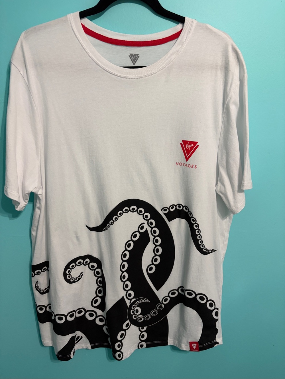 Virgin voyages White Men's Tee with Black Octopus